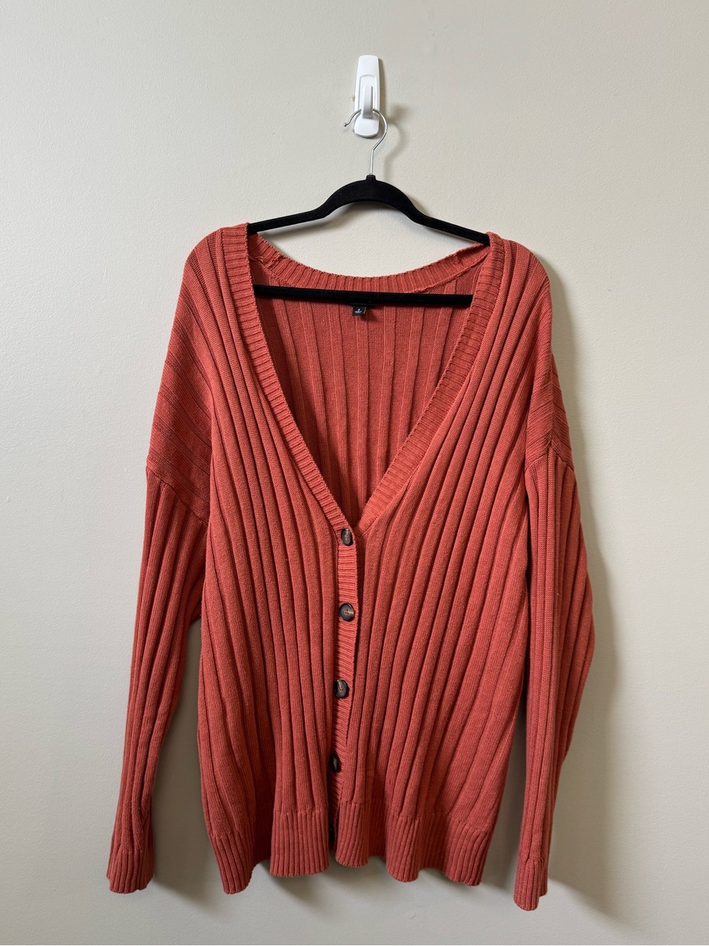 Torrid button front ribbed knit cardigan sweater - burnt orange